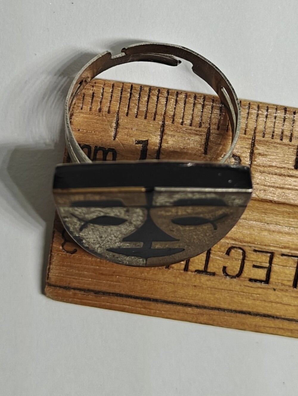 Aztec Warrior mask adjustable ring - Picture 12 of 12